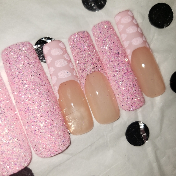 Handmade XL square hard gel press on nails size large only - Picture 3 of 5